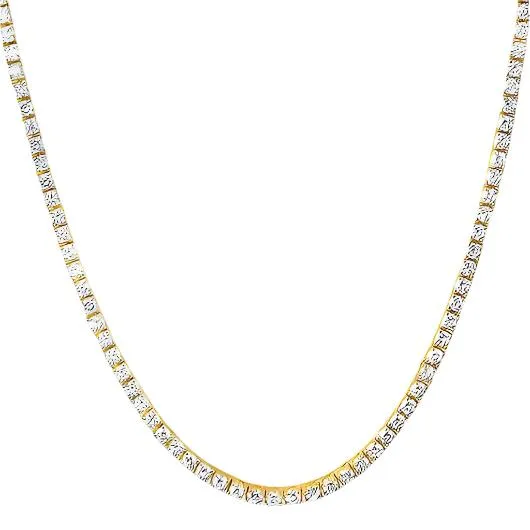 NG4458 22" 14K Gold Plated Shiny Tennis Chain