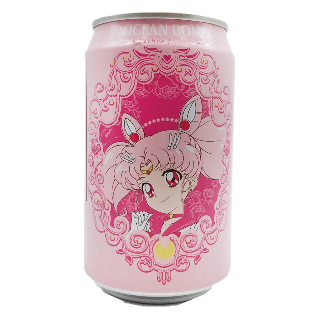 Ocean Bomb & Sailor Moon Lychee Flavour 330ml ~ 海洋深層氣泡水 荔枝風味 330ml