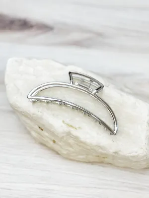 Open Metal Hair Clip - Shiny Silver