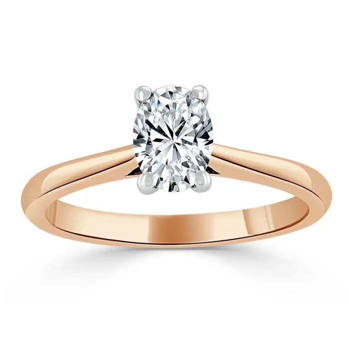 Oval Cut Moissanite Engagement Ring, Classic Design