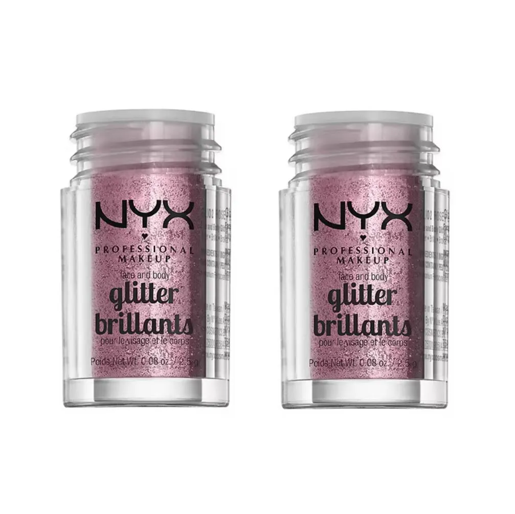 Pack of 2 NYX Face and Body Glitter Brilliants, Rose GLI02