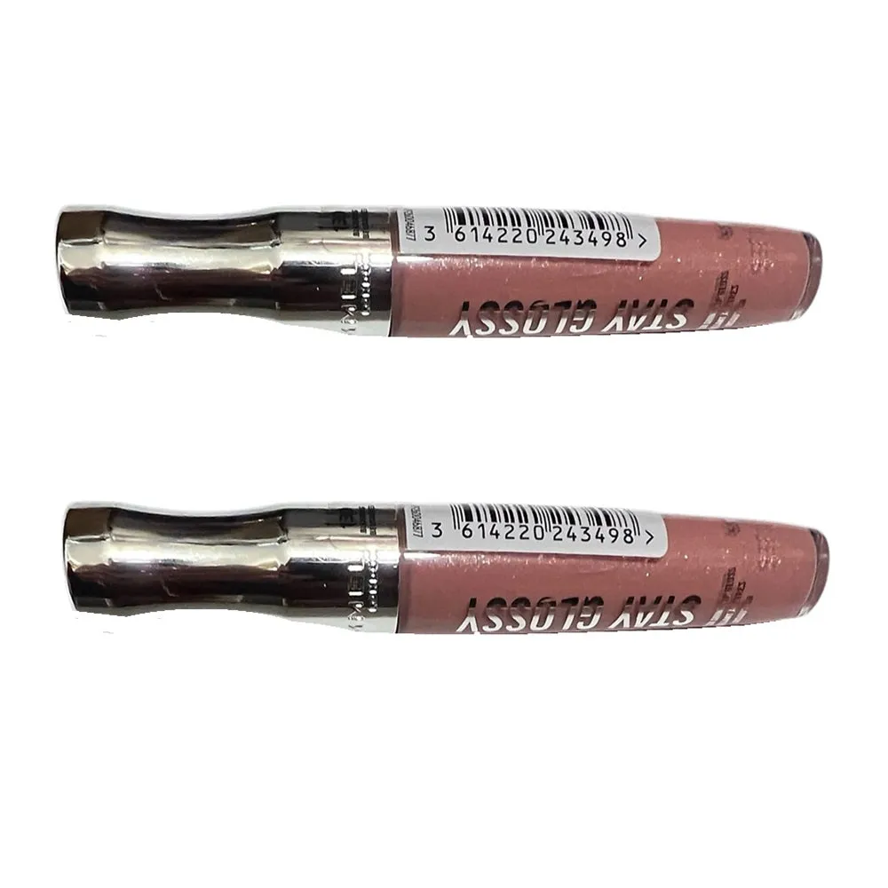 Pack of 2 Rimmel London Stay Glossy 6HR Lip Gloss, Blushing Belgraves # 130
