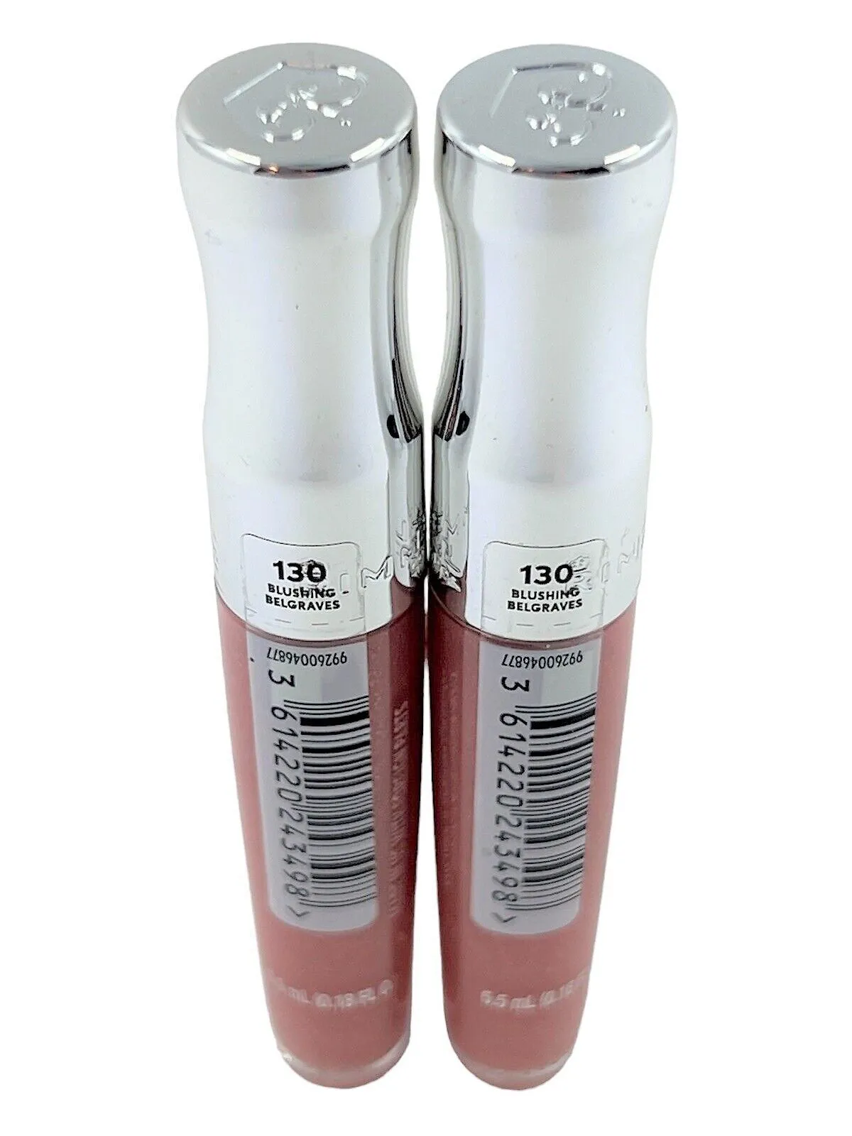 Pack of 2 Rimmel London Stay Glossy 6HR Lip Gloss, Blushing Belgraves # 130