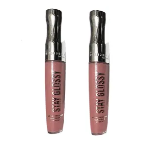 Pack of 2 Rimmel London Stay Glossy 6HR Lip Gloss, Blushing Belgraves # 130