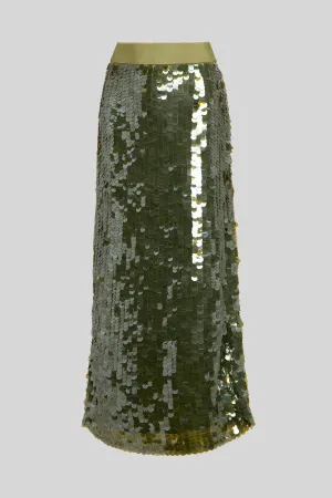 PAILLETTES GREEN SKIRT