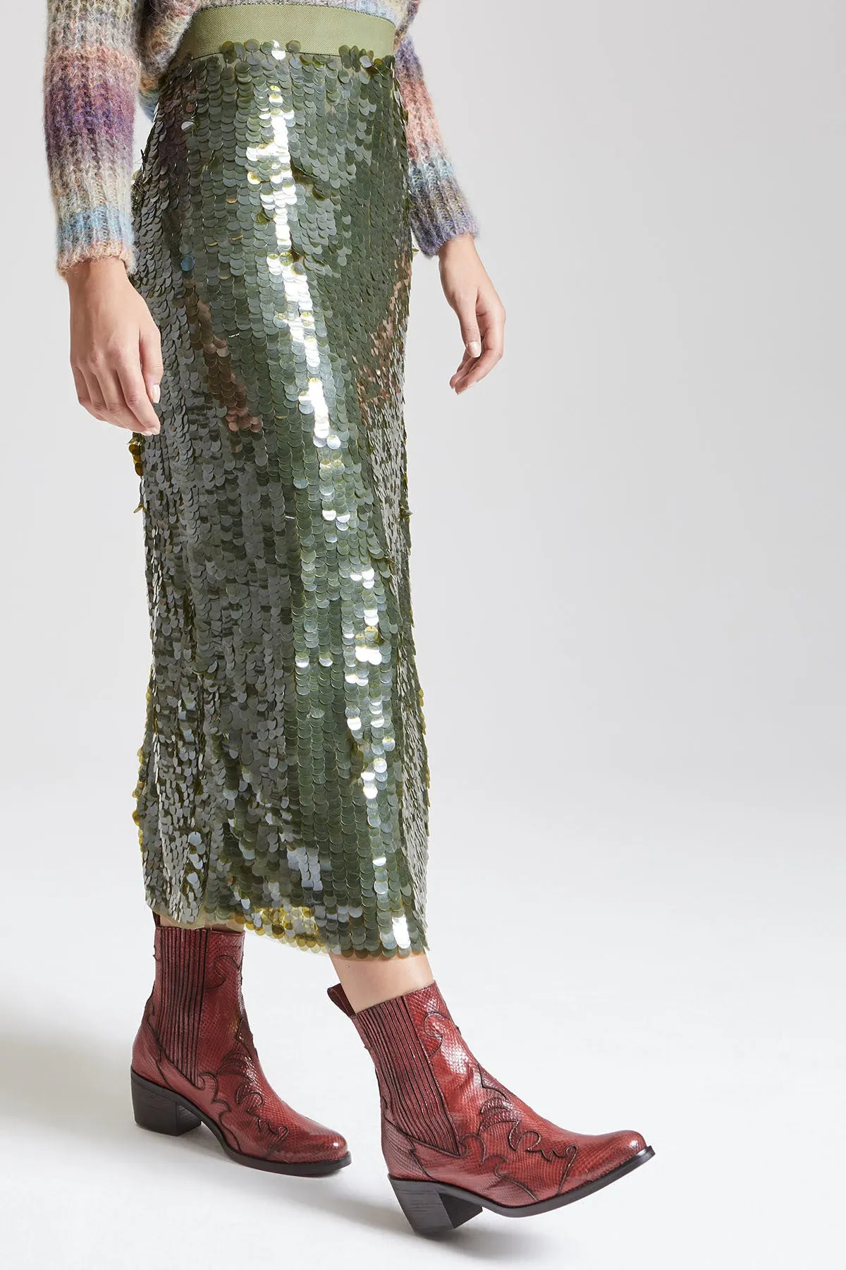 PAILLETTES GREEN SKIRT