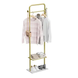 P&P Industrial Gold Clothes Rack with Shelf Freestanding Garment Rack Entryway