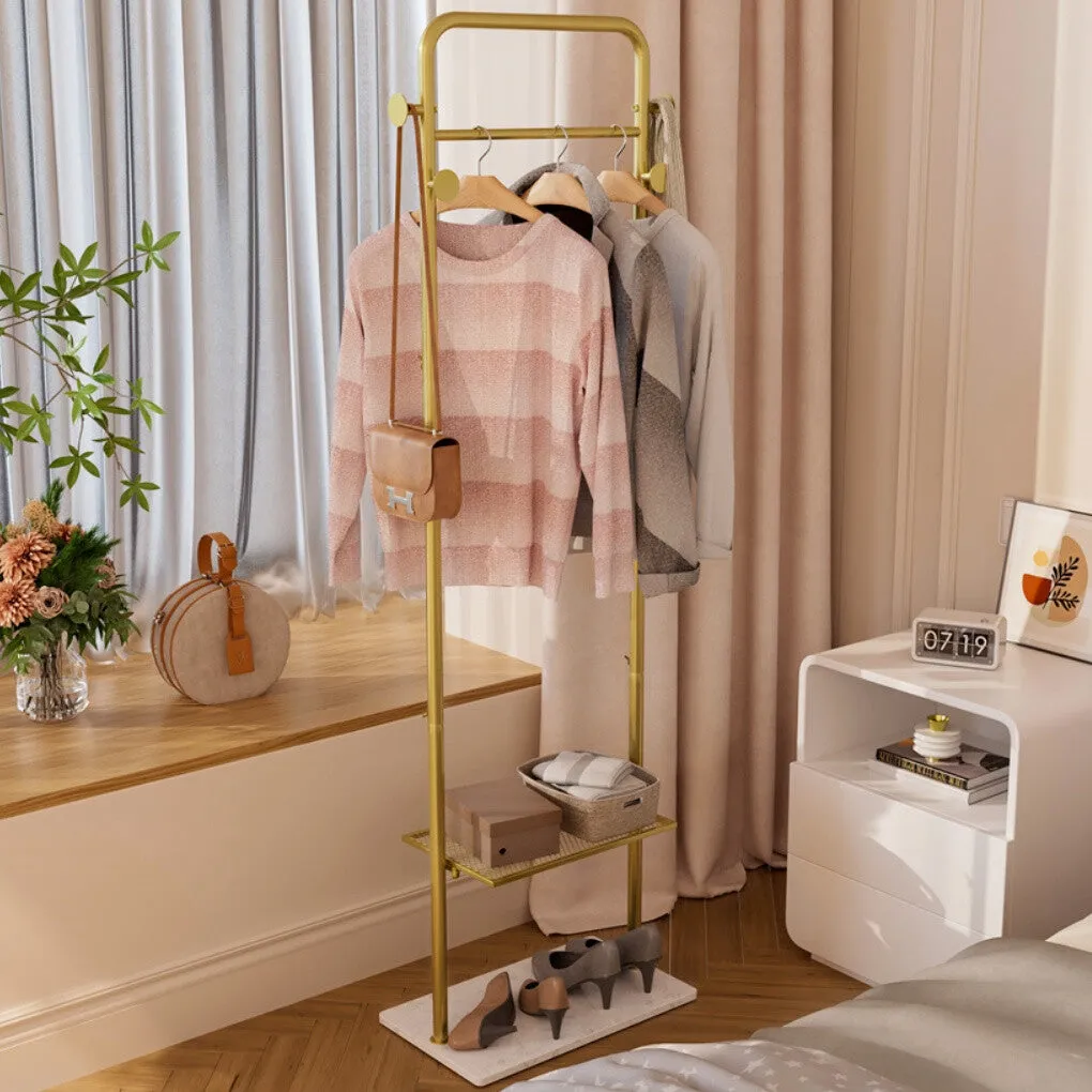 P&P Industrial Gold Clothes Rack with Shelf Freestanding Garment Rack Entryway