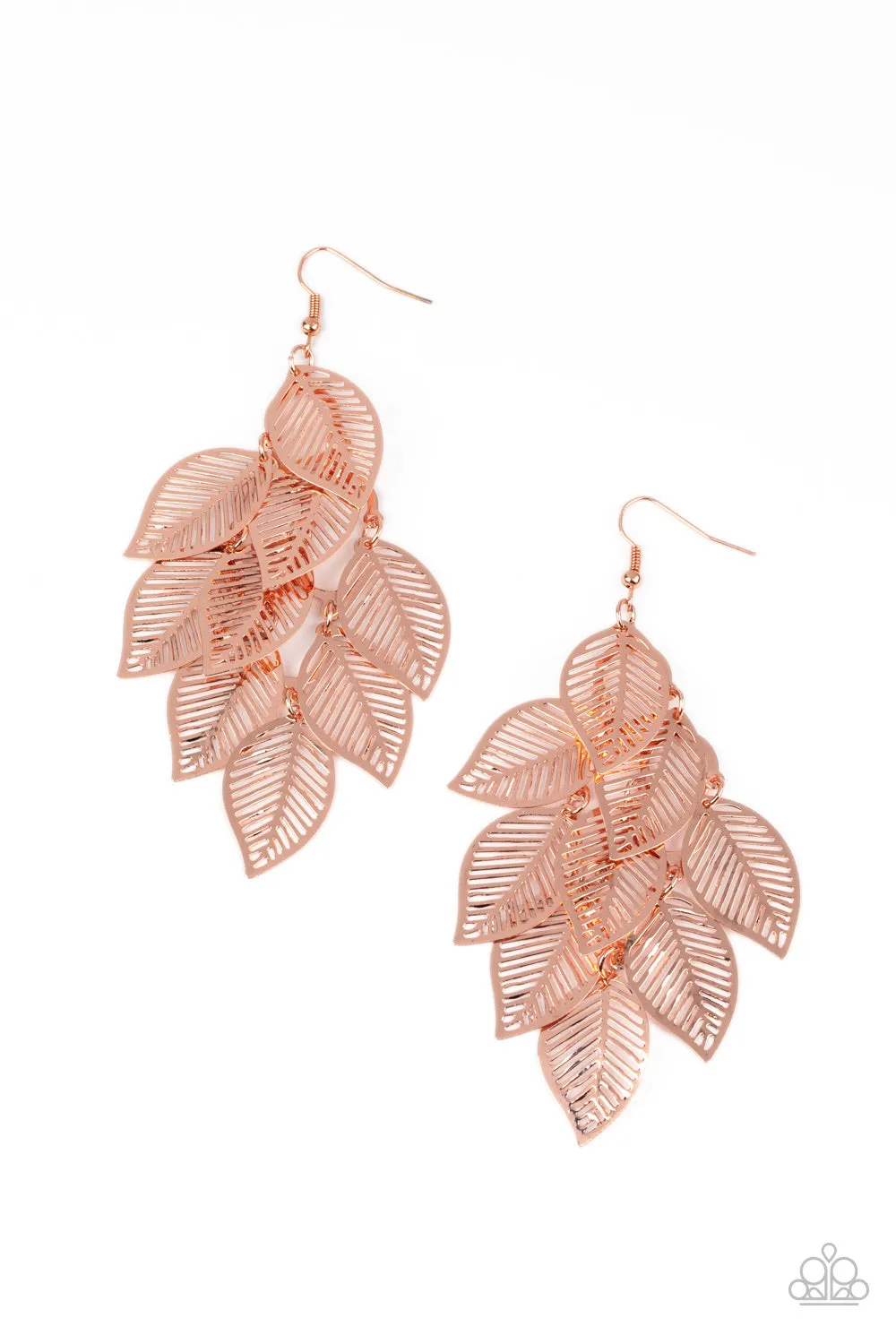 Paparazzi Limitlessly Leafy Earrings Copper