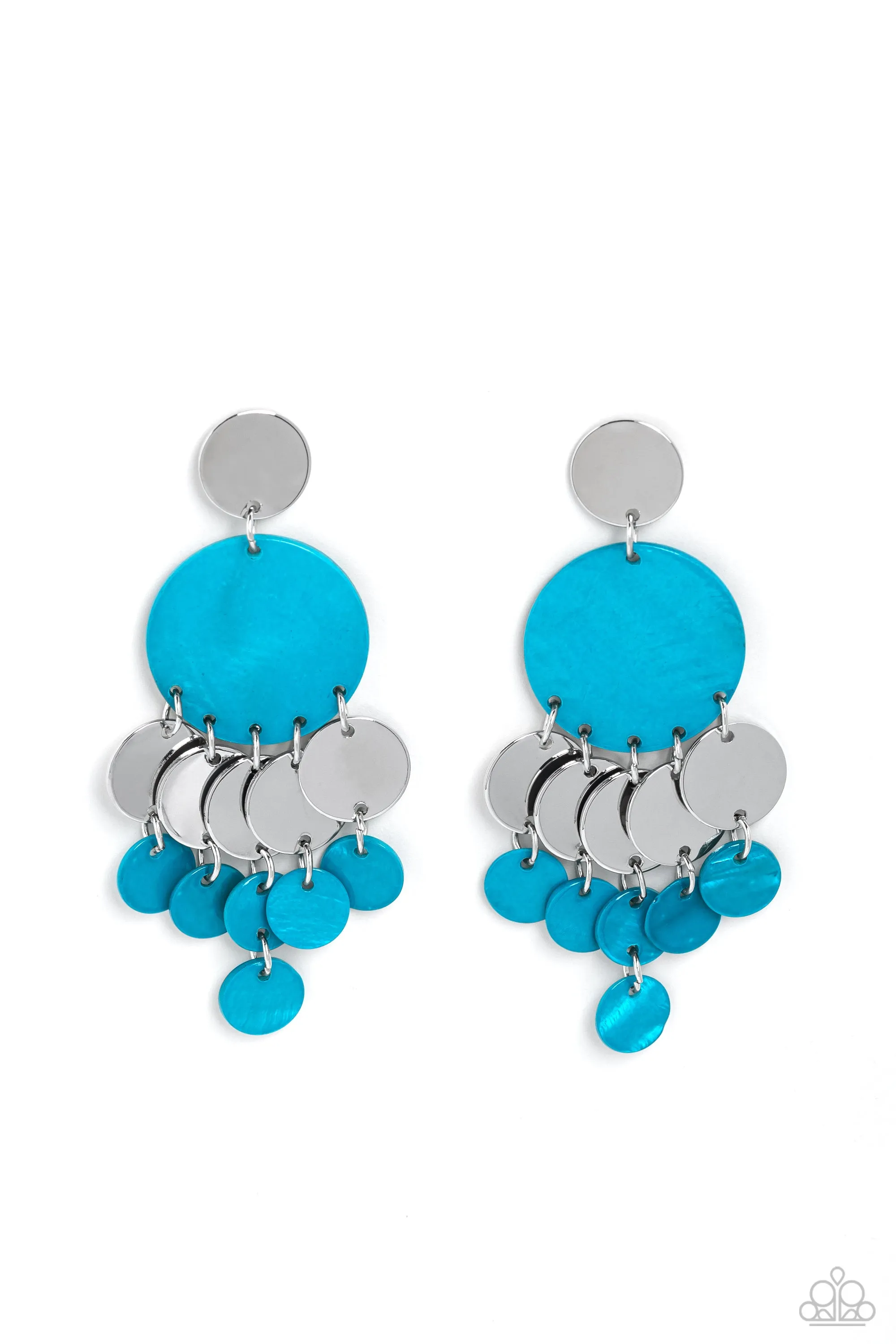 Paparazzi SHELL of the Ball - Blue Earrings