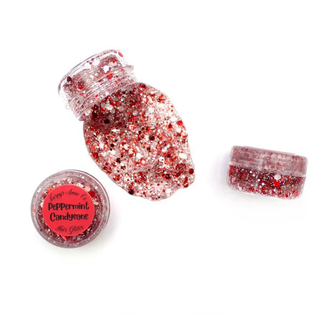 Peppermint Candycane Hair Glitter Gel