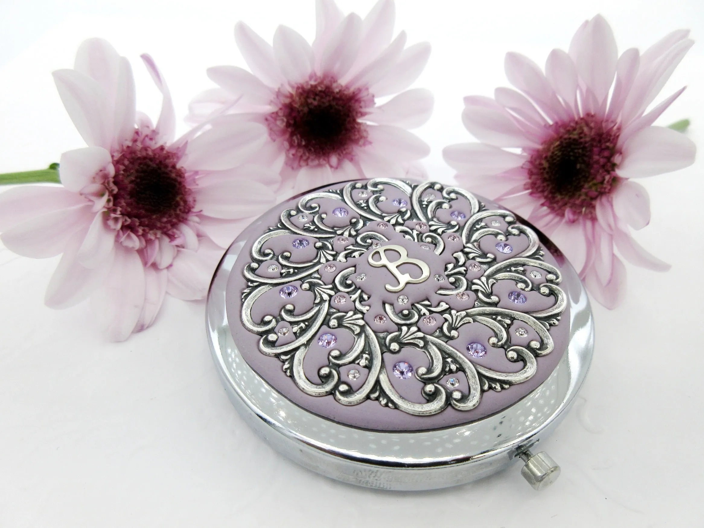 Personalized Compact Mirror with Gift Box and Card
