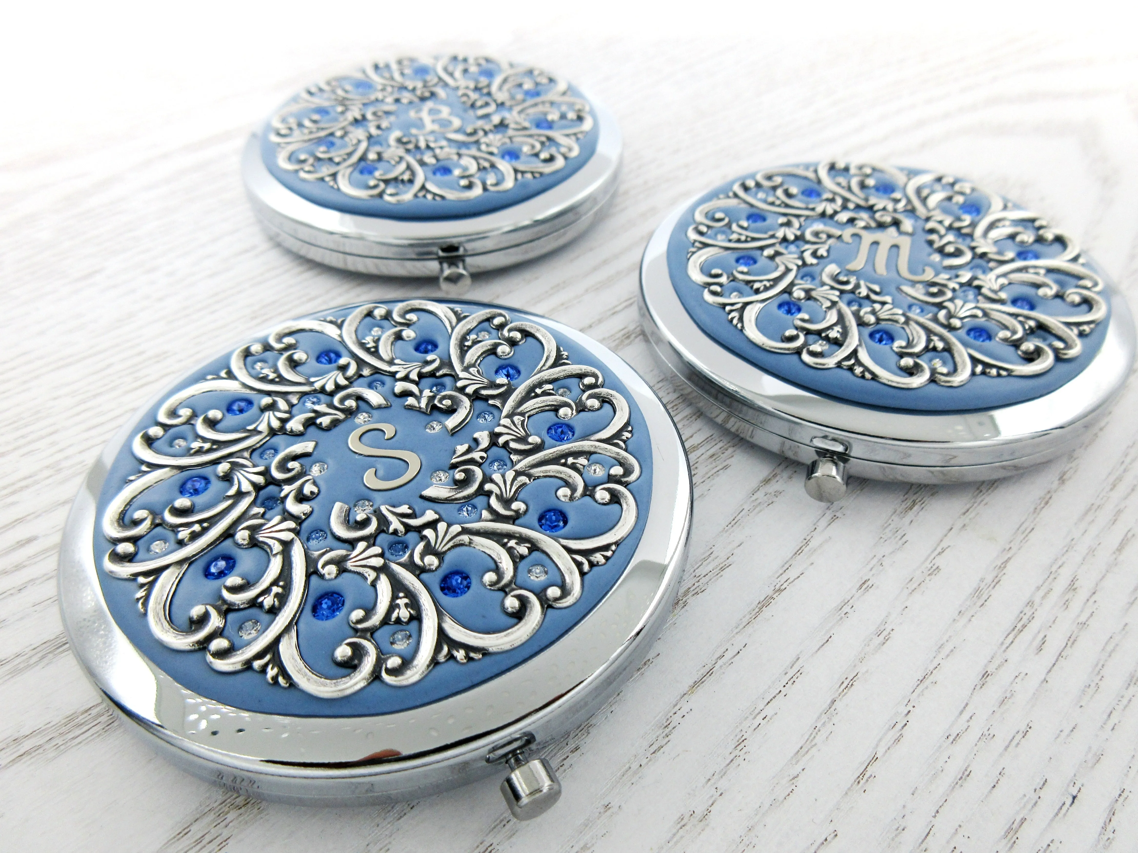 Personalized Compact Mirror with Gift Box and Card