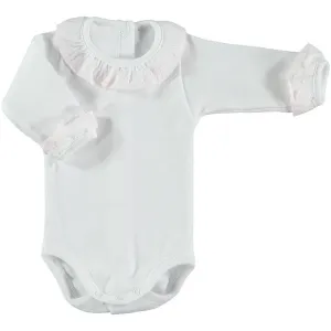 Pink and White frill body suit - Babidu