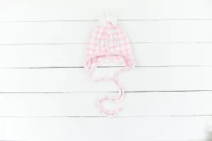 Pink Gingham Pom Hat