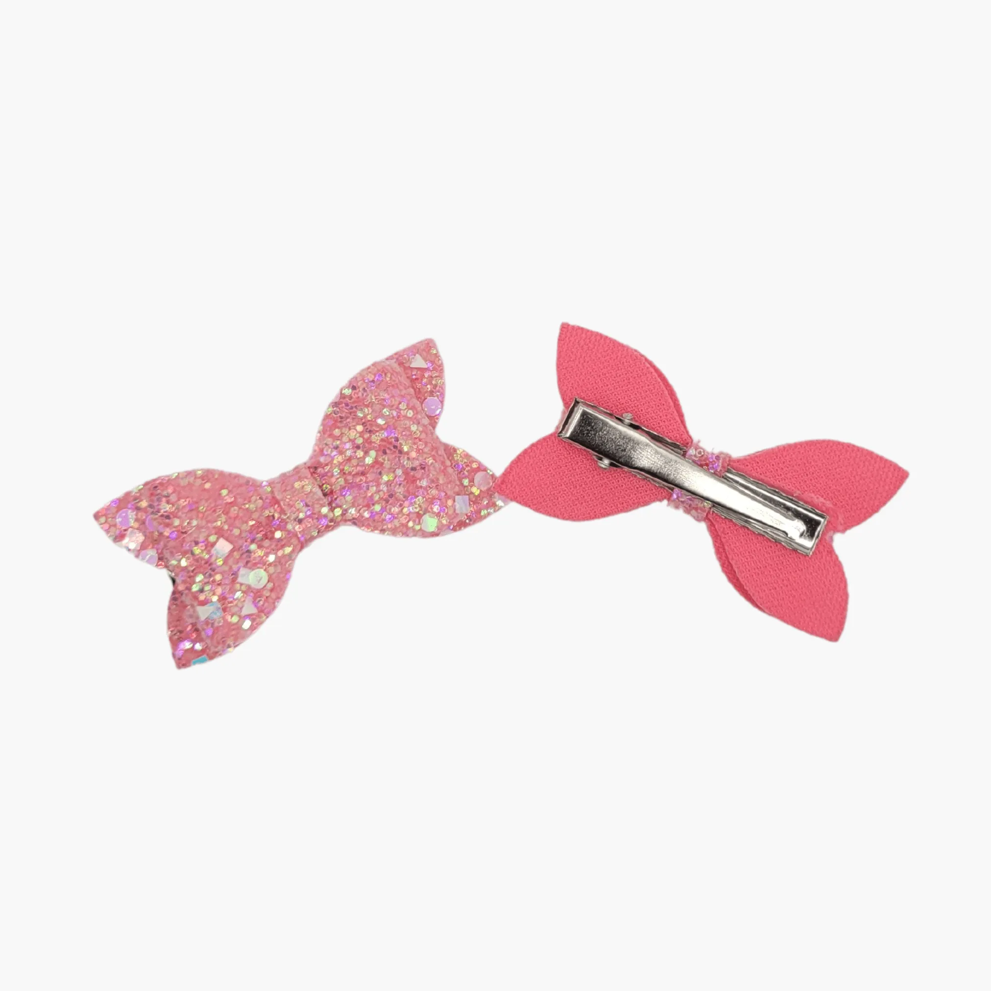 Pink Pigtail Glitter Hair Bows