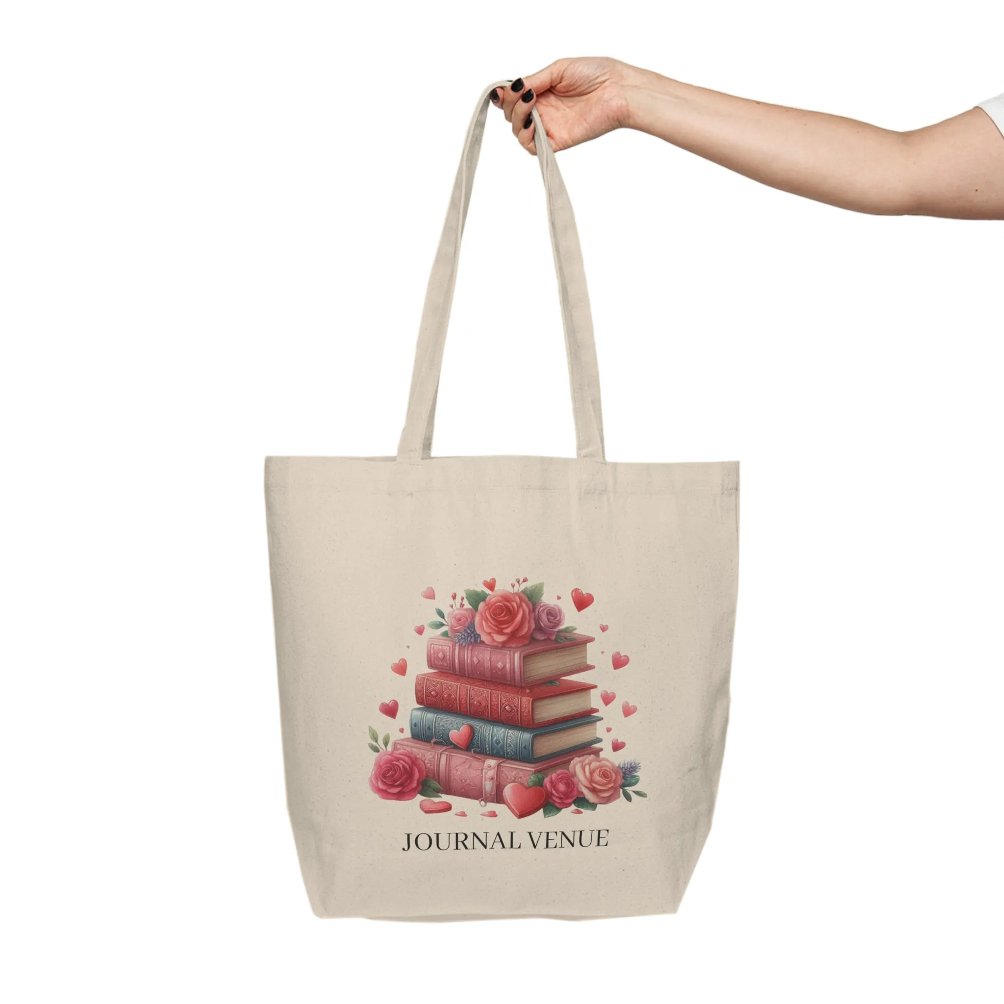 Pink Romantic Book Lover Shopping Tote Bag