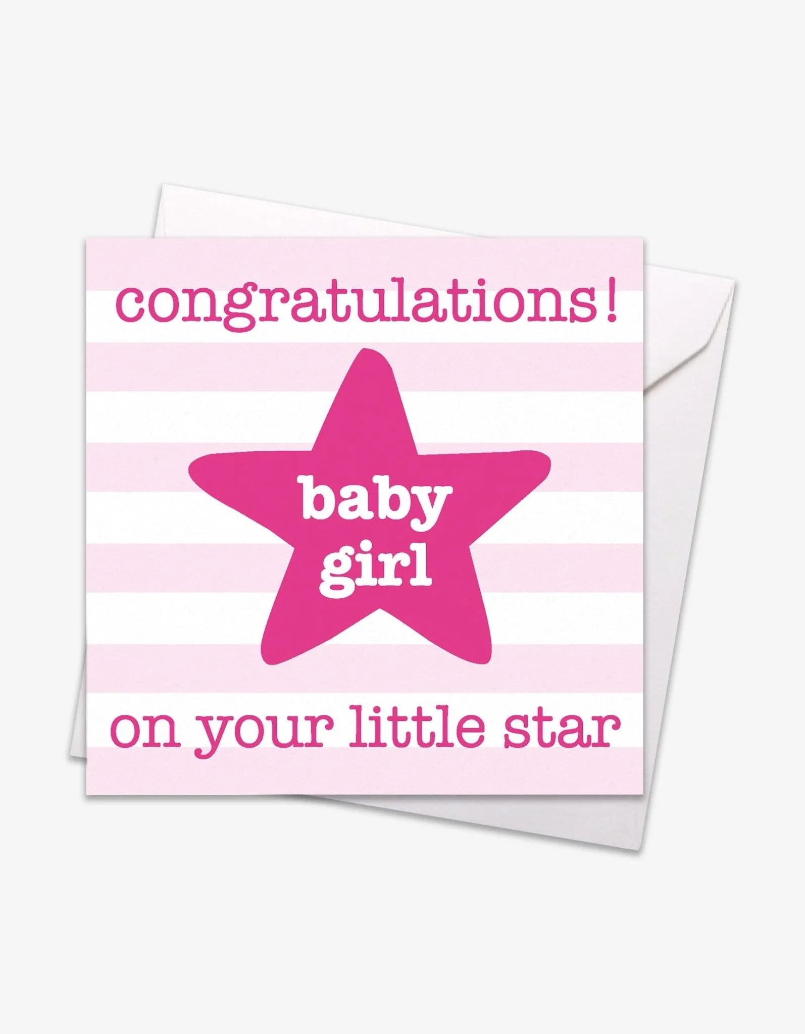 Pink Star Baby Card