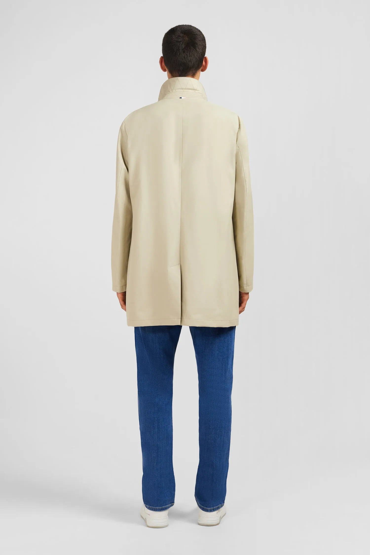 Plain beige raincoat