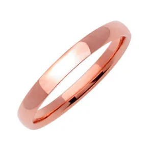 Plain Dome 14K Rose/Pink Gold 3MM Traditional Design Ring Band