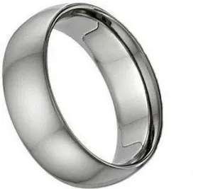 Plain Dome 6mm 14k White Gold Wedding Band Ring