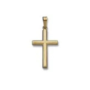 Plain Square Edge Cross - 14kt Yellow Gold