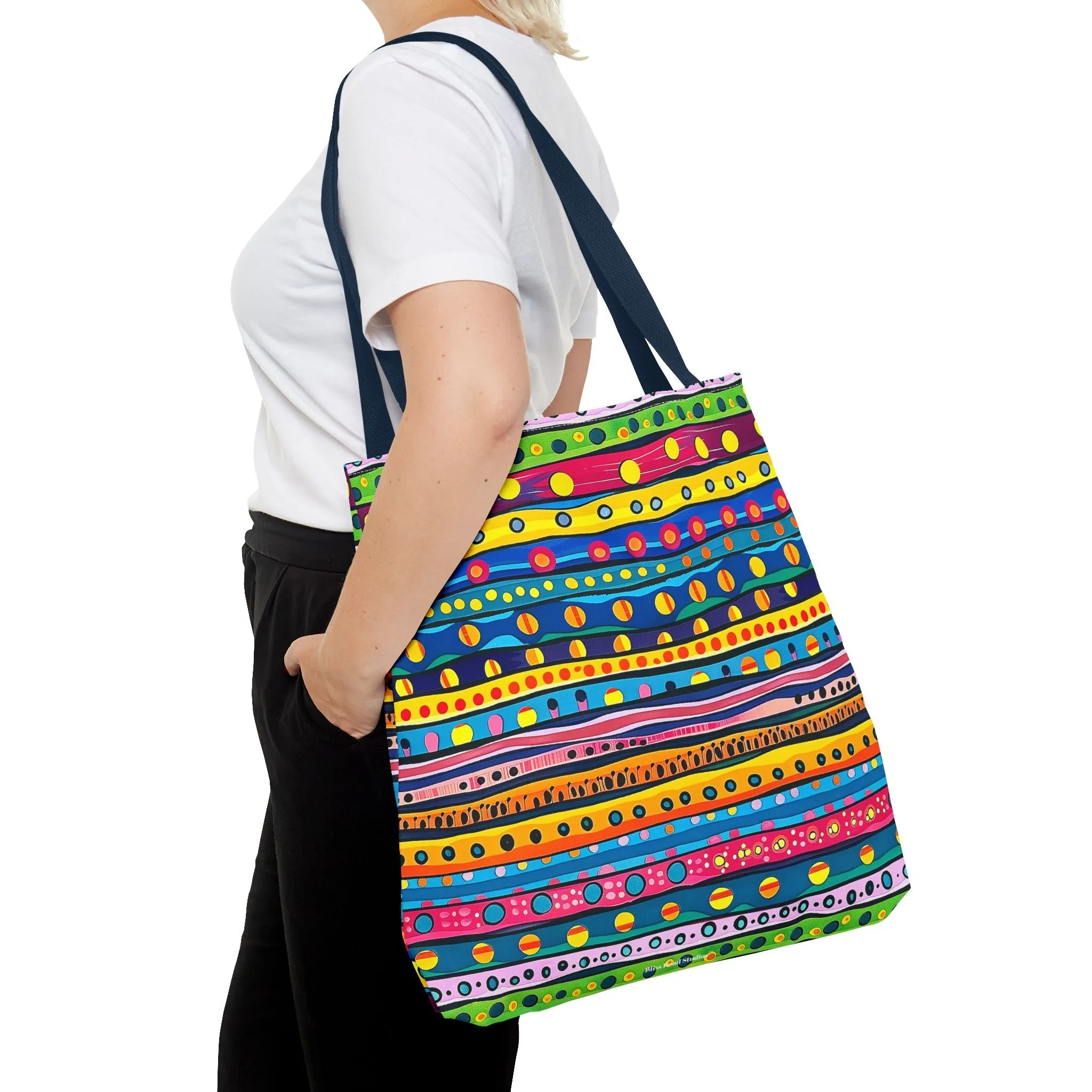 Pop Dot Parade Tote Bag - Make Every Day a Colorful Celebration! Available in 3 sizes.