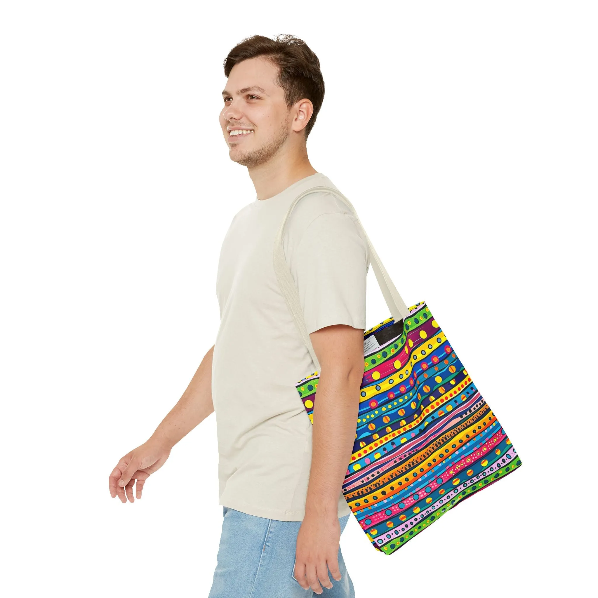Pop Dot Parade Tote Bag - Make Every Day a Colorful Celebration! Available in 3 sizes.