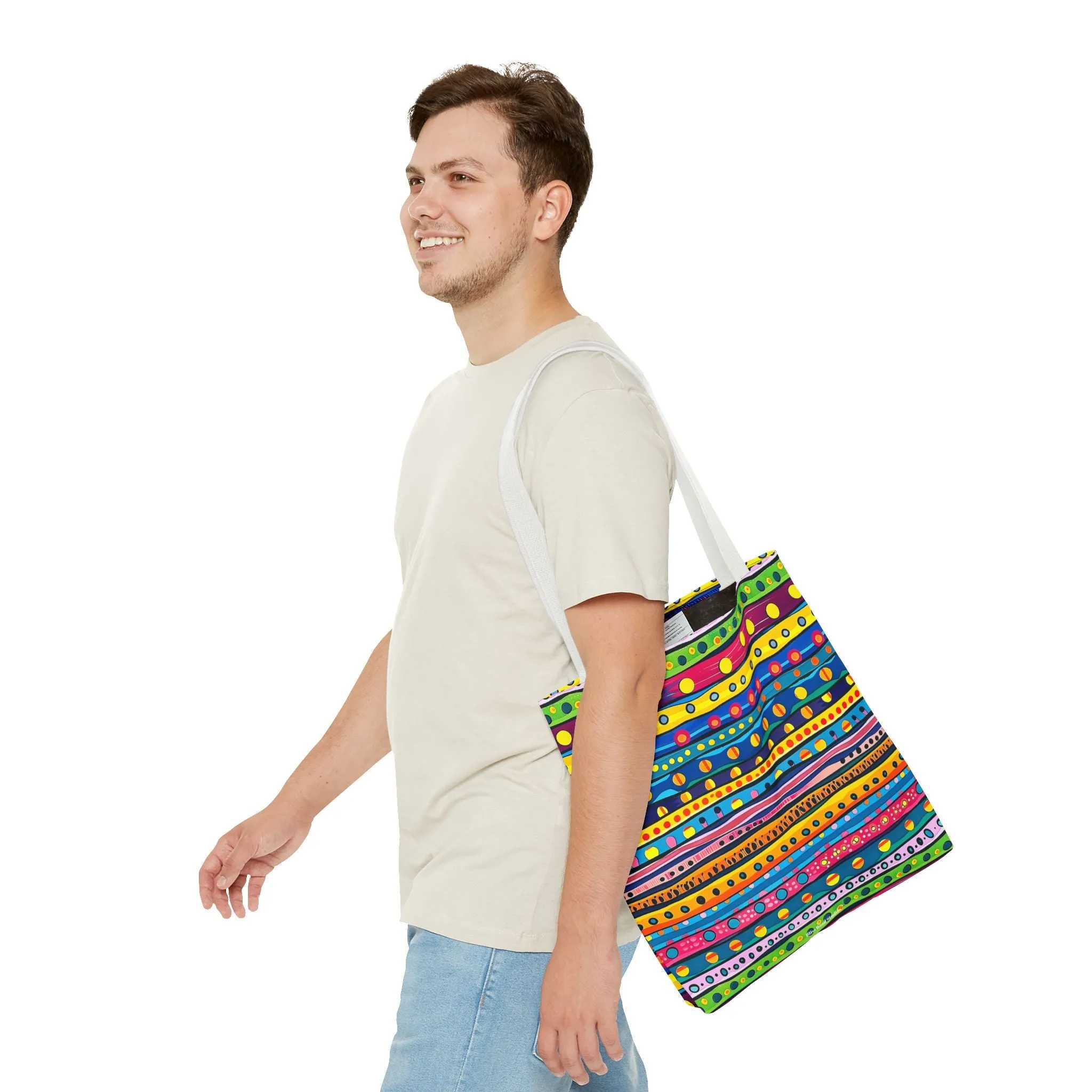 Pop Dot Parade Tote Bag - Make Every Day a Colorful Celebration! Available in 3 sizes.