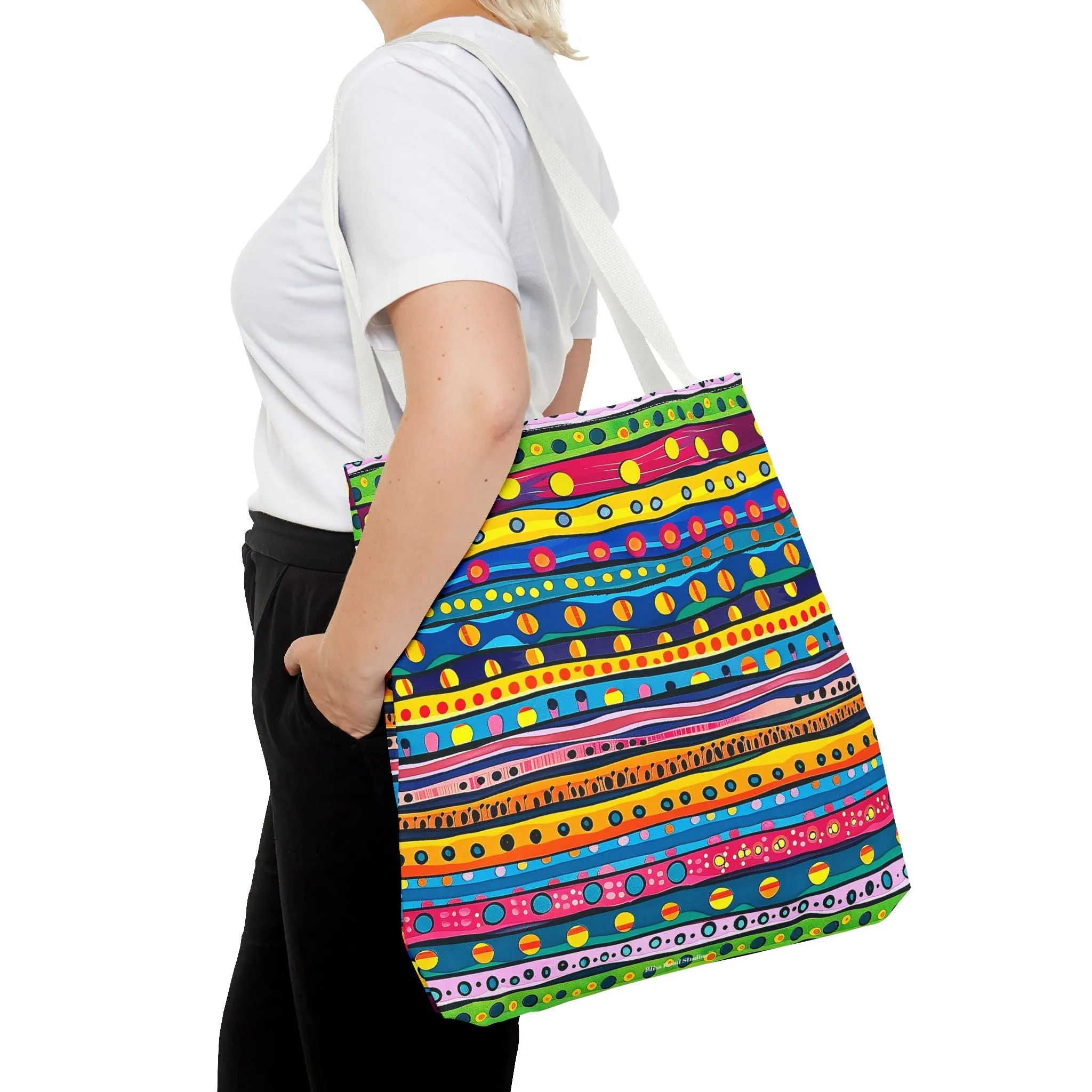 Pop Dot Parade Tote Bag - Make Every Day a Colorful Celebration! Available in 3 sizes.