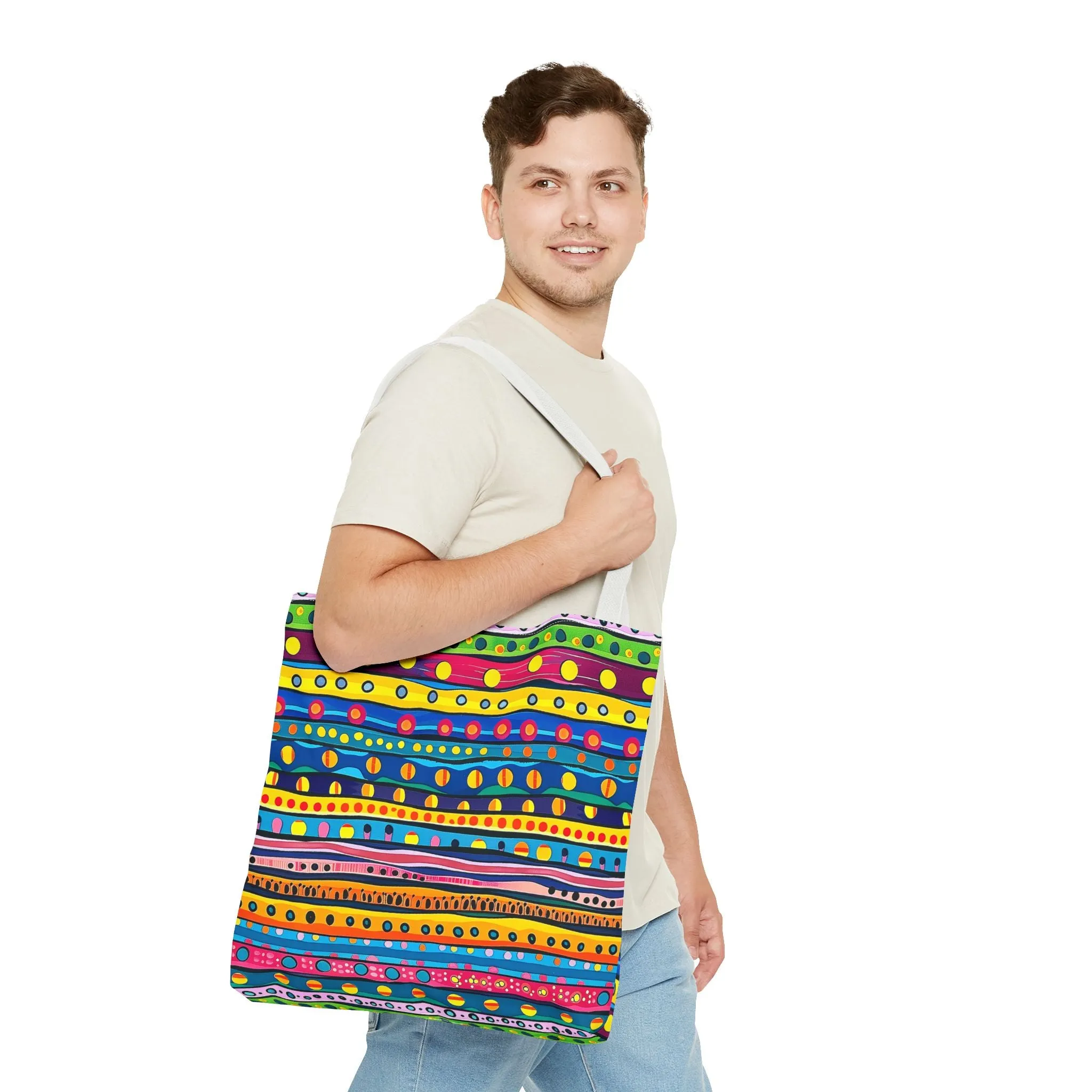 Pop Dot Parade Tote Bag - Make Every Day a Colorful Celebration! Available in 3 sizes.