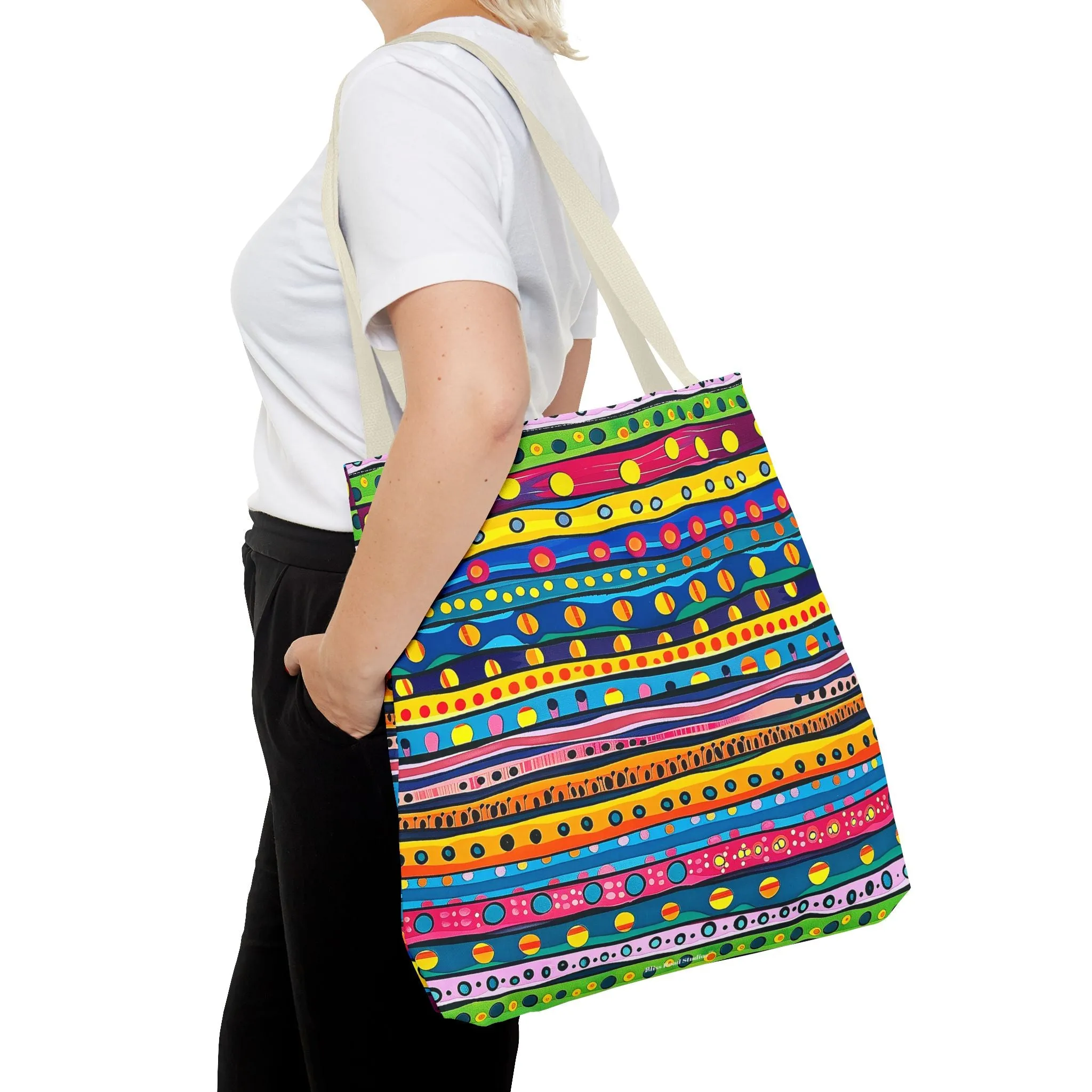 Pop Dot Parade Tote Bag - Make Every Day a Colorful Celebration! Available in 3 sizes.