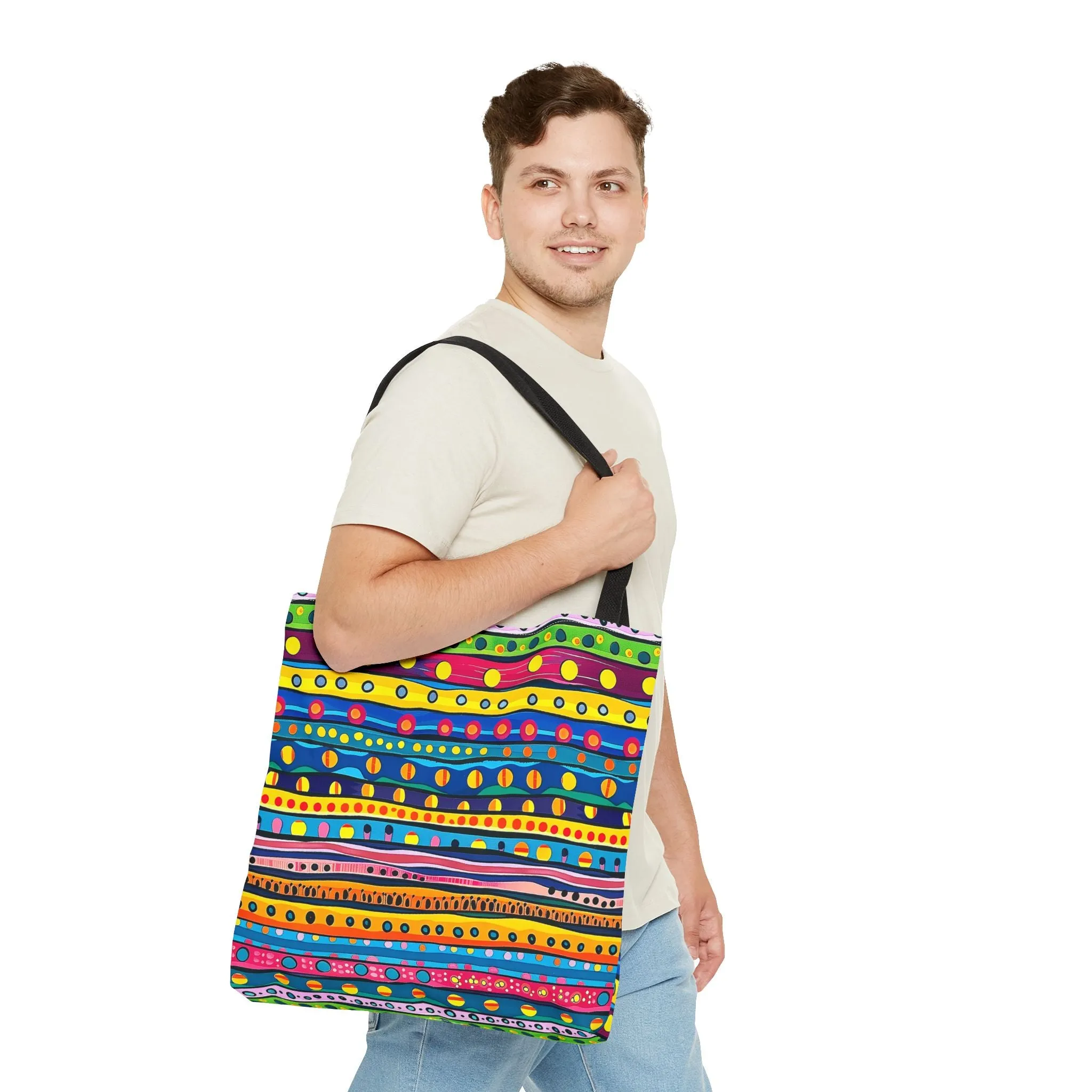 Pop Dot Parade Tote Bag - Make Every Day a Colorful Celebration! Available in 3 sizes.