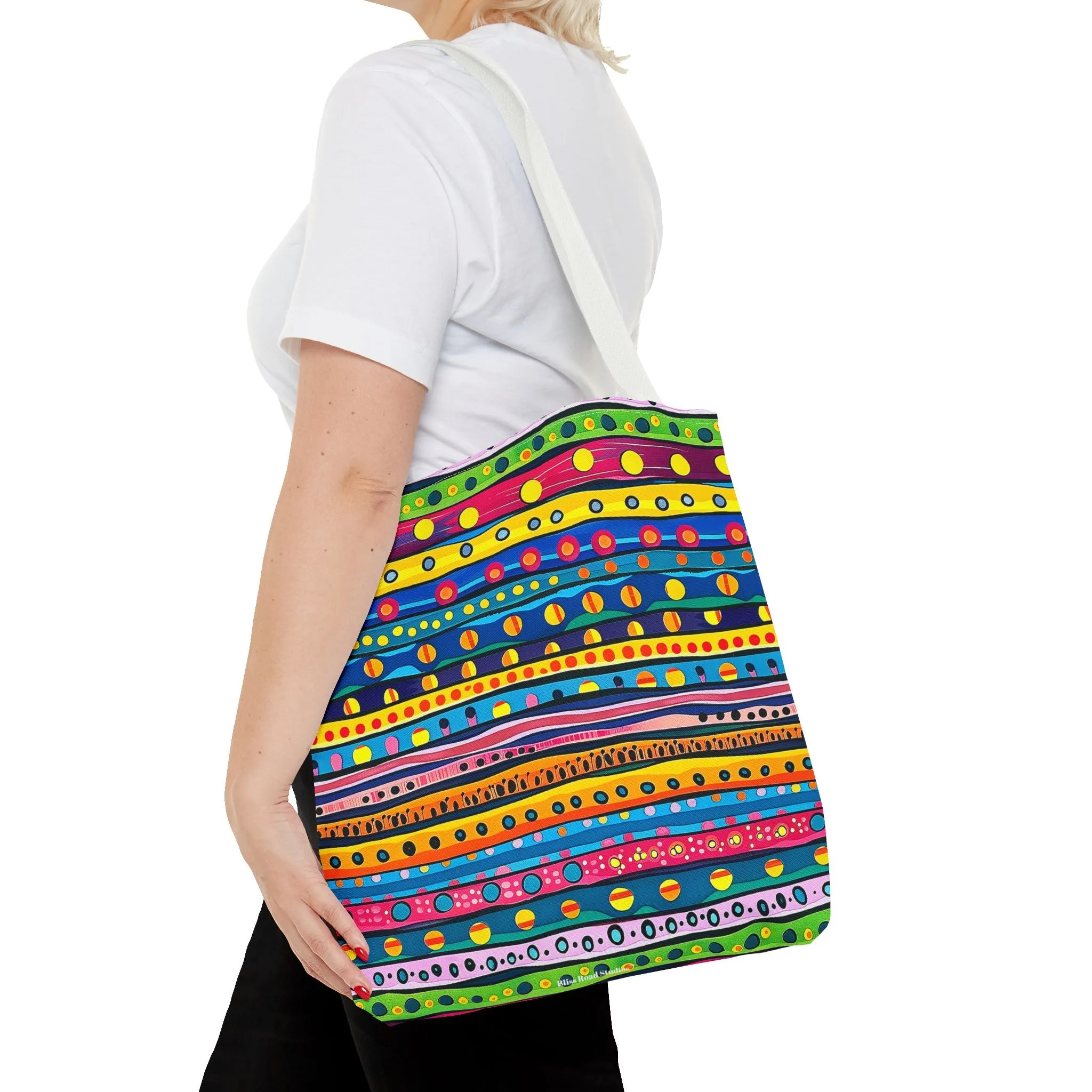 Pop Dot Parade Tote Bag - Make Every Day a Colorful Celebration! Available in 3 sizes.