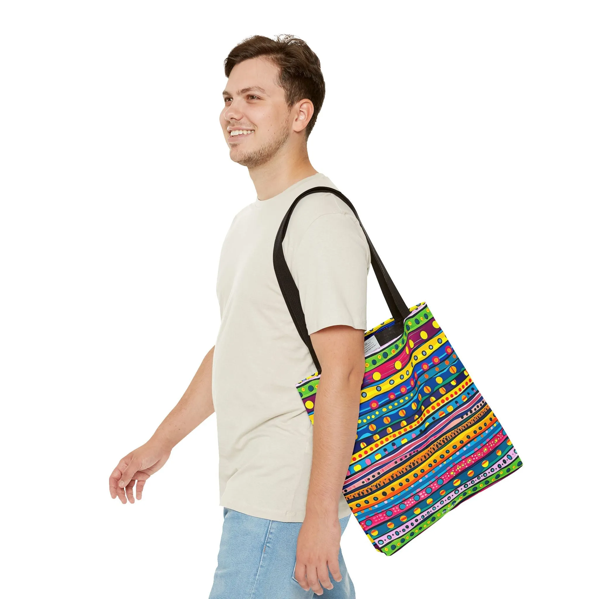 Pop Dot Parade Tote Bag - Make Every Day a Colorful Celebration! Available in 3 sizes.