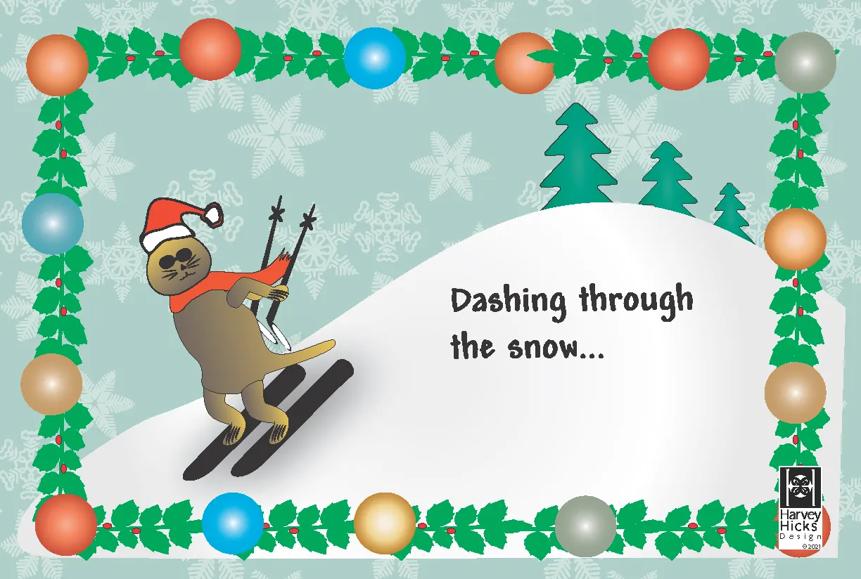 Postcards with humorous holiday cats. A set of 12 postcards. Two per design, envelopes included.