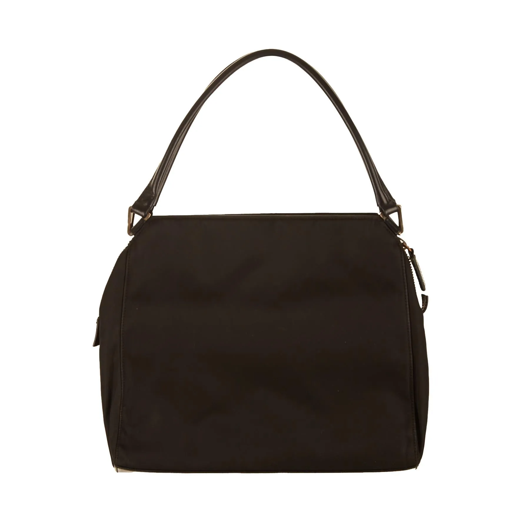 Prada Black Logo Nylon Top Handle Bag