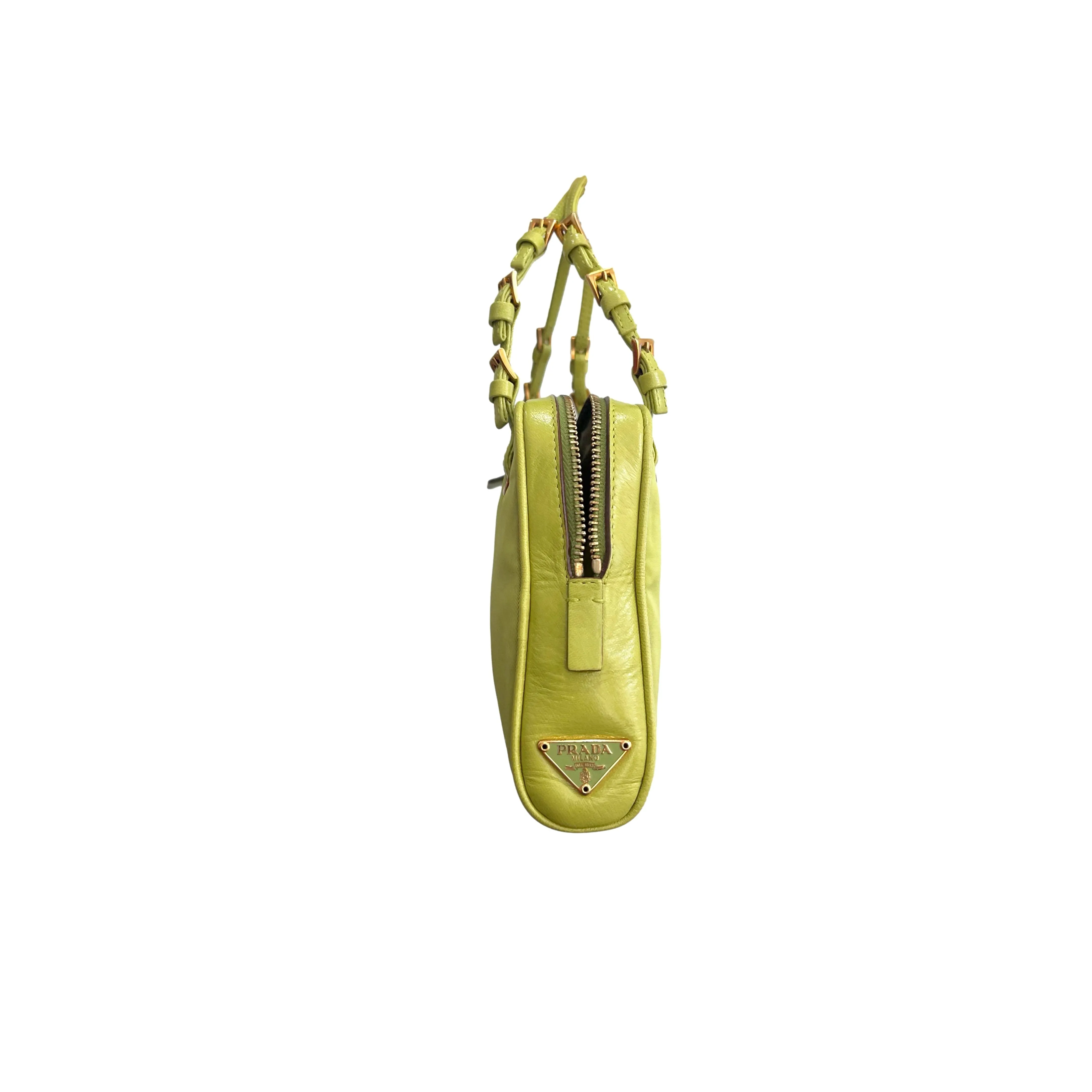 Prada Lime Green Nylon Shoulder Bag