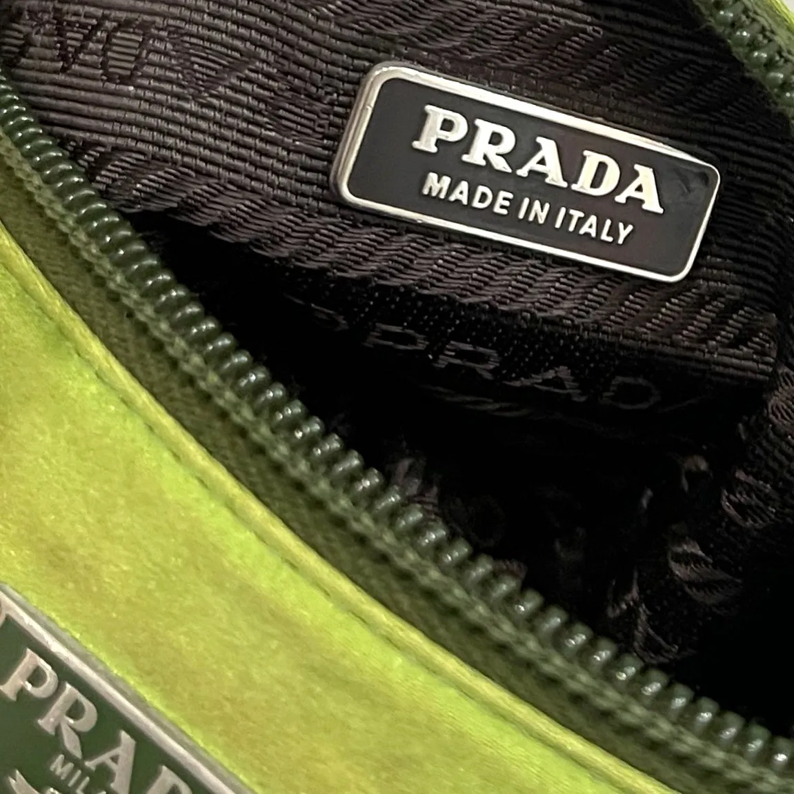 Prada Lime Green Satin Mini Bag