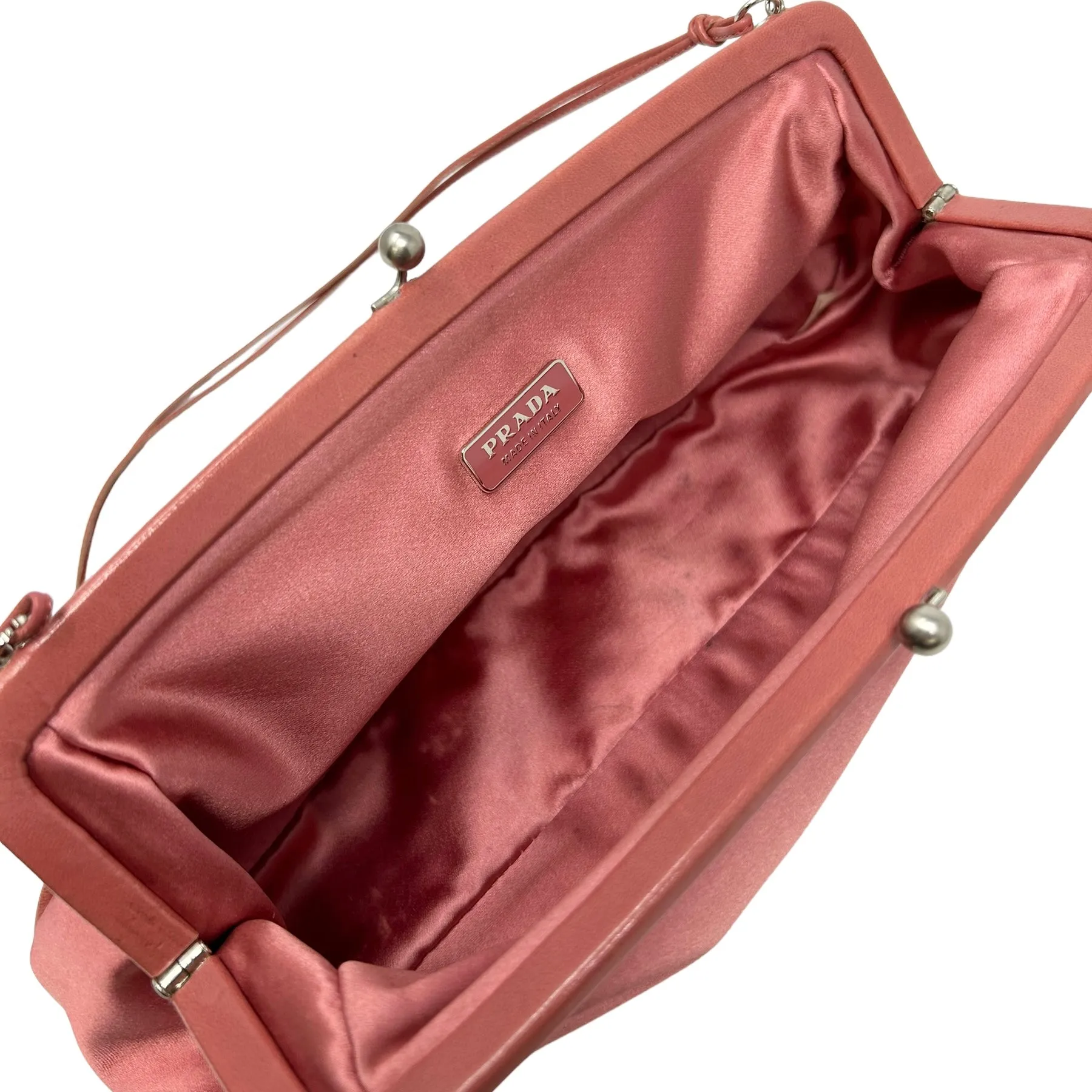 Prada Pink Satin Kisslock Bag