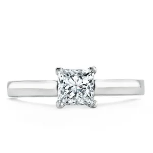 Princess Cut Moissanite Engagement Ring, Classic Style