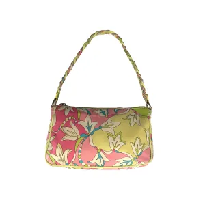 Pucci Green Floral Print Braided Shoulder Bag