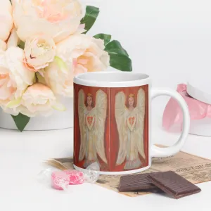 "Angel - Coral" White Glossy Mug