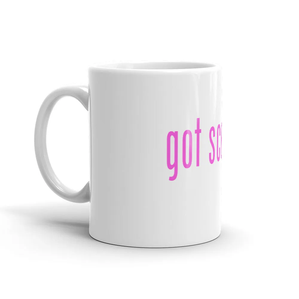 "Got Scents?" Ceramic Coffee Mug with Pink Letters