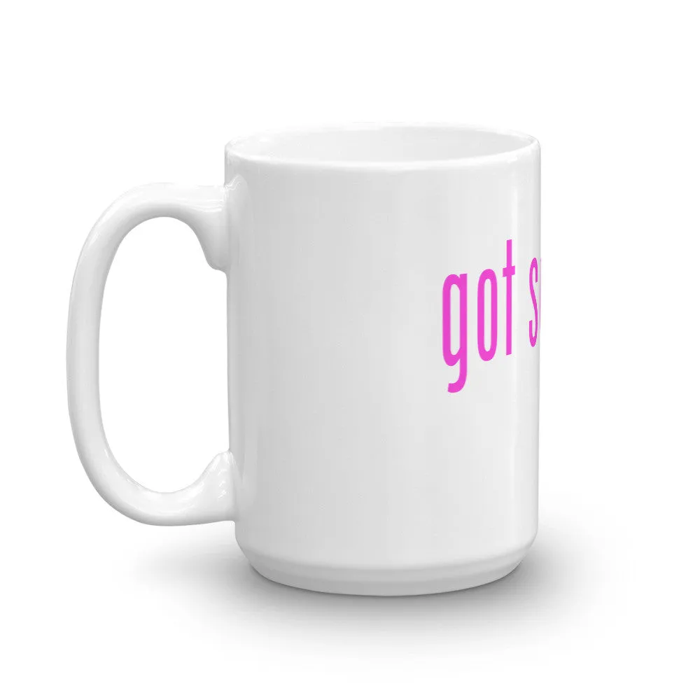 "Got Scents?" Ceramic Coffee Mug with Pink Letters
