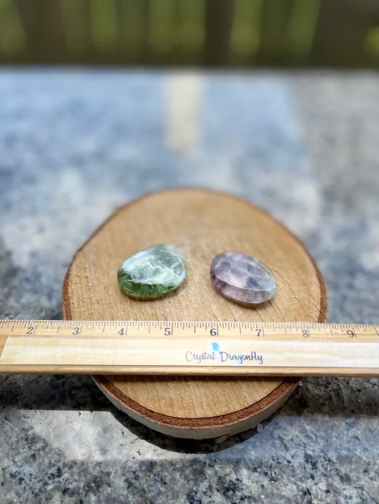 Rainbow Fluorite free form pocket stone for relationships, stress and creating order FB1988