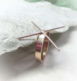 Raw Gemstone Ring - Plain Flat, 4mm Band, Choose Your Metal
