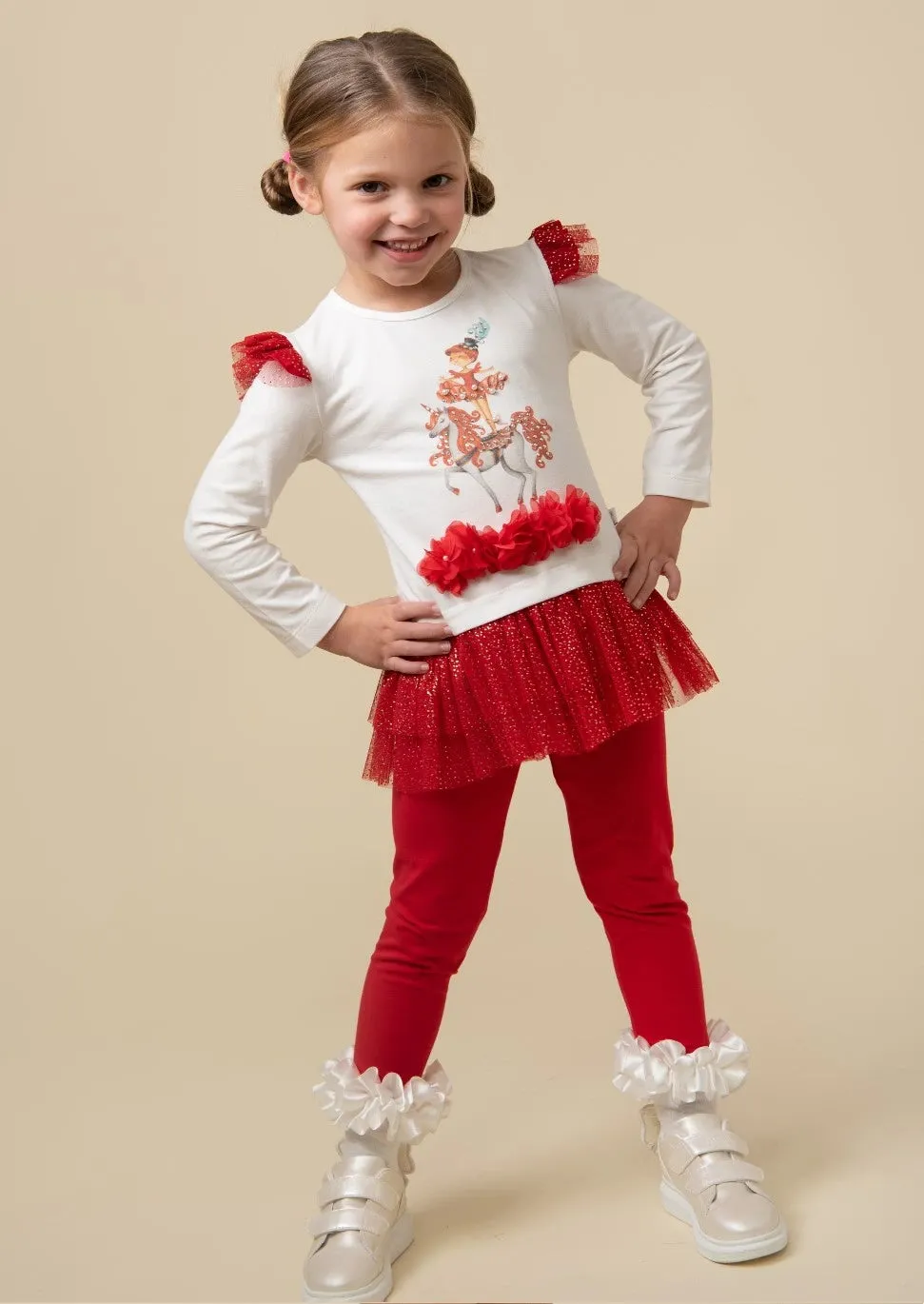 Red Dancer Glitter Legging Set