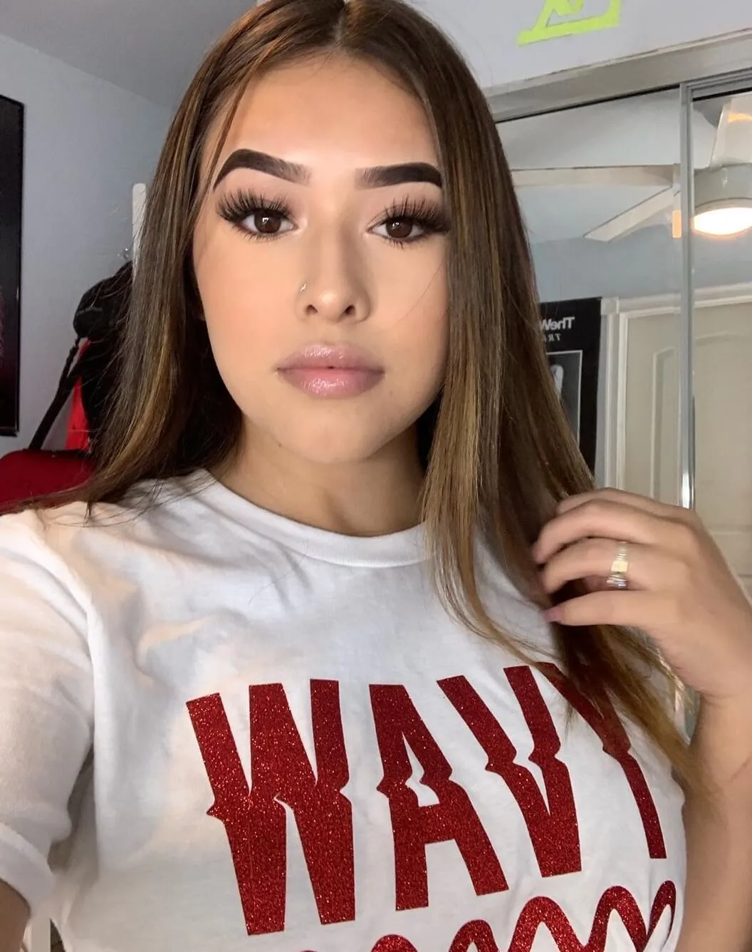 Red Wavy | White Tee