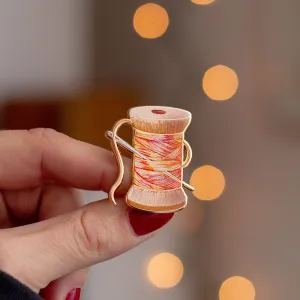 RETIRING Needle & Thread Enamel Pin (Sunset)